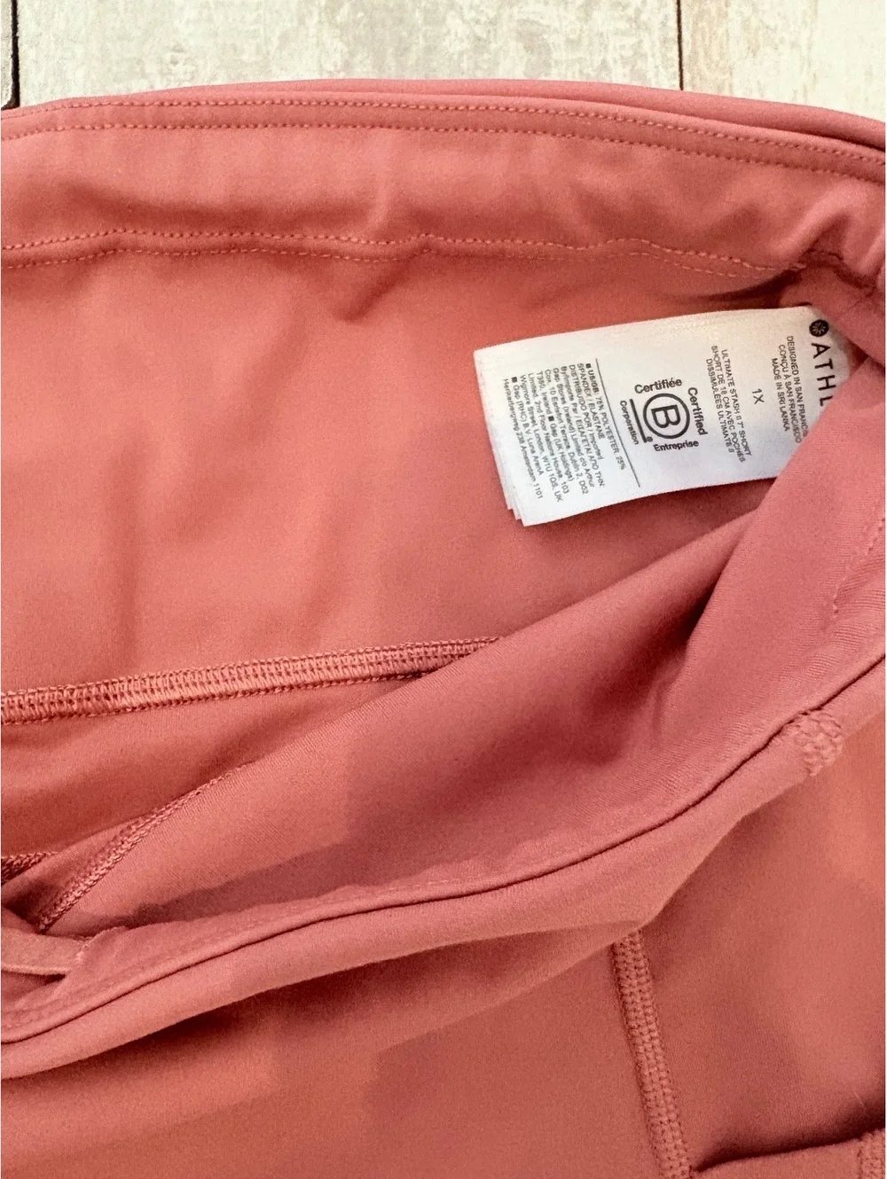Athleta Ultimate Stash II 7” Shorts 1X Terracotta High Rise Side Pockets